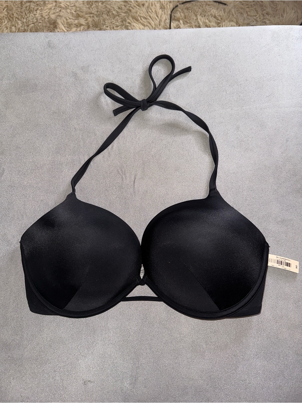 Victoria's Secret Black Halter Push up Bikini Top 36D